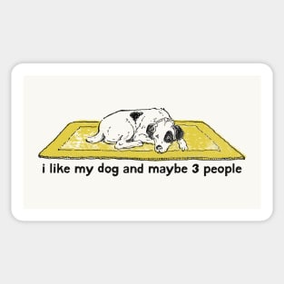 I Like My Dog & Maybe 3 People Sticker